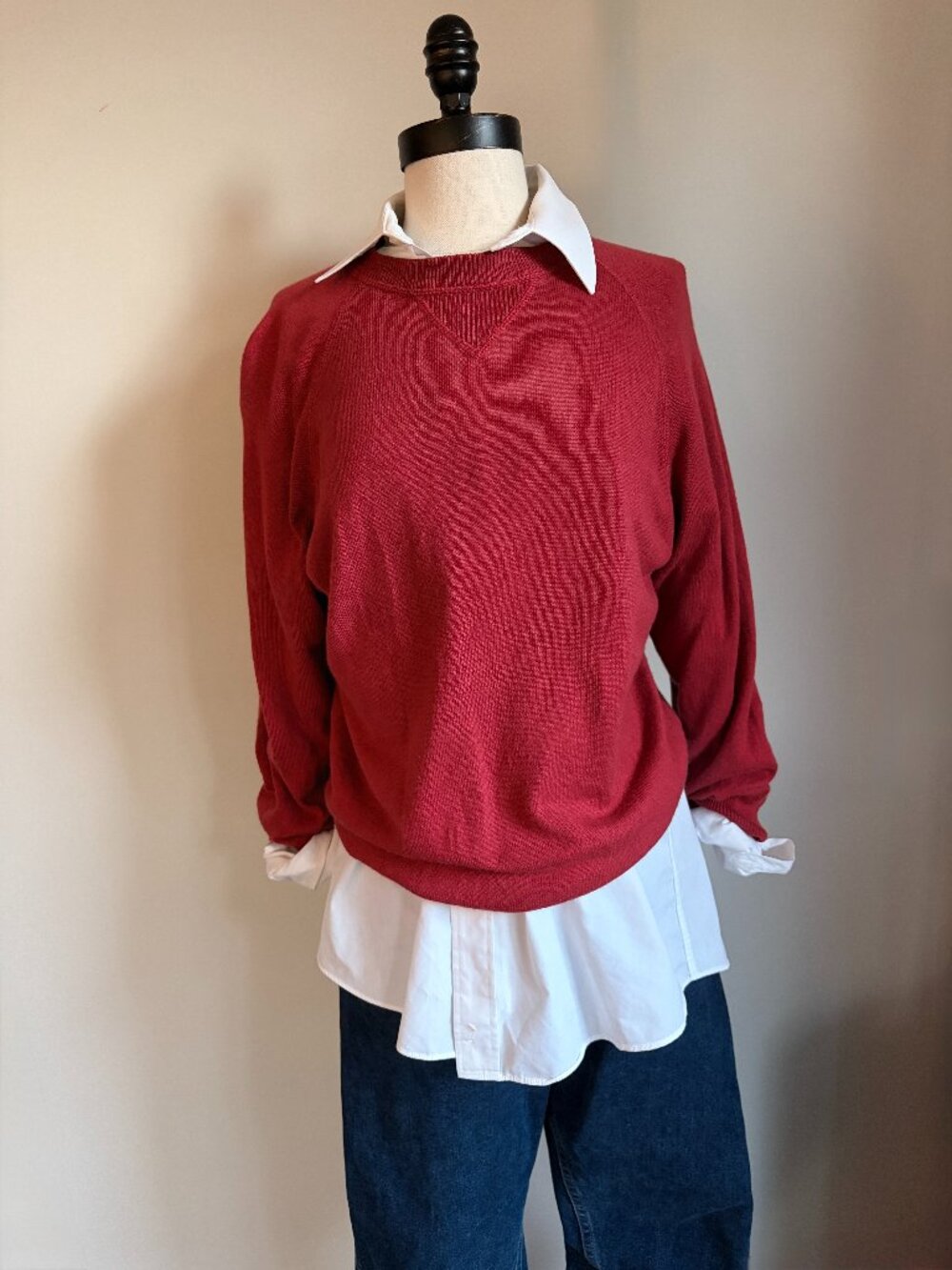 Vintage 1980s sweater by Imagine Design Studio in a classic red color.